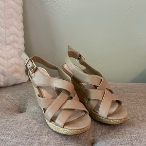 Wedge scrappy sandals Nude size 8